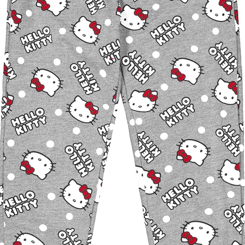 Image of Hello Kitty Sanrio Girls 2 Pack Fleece Pants for Toddler and Big Kids Red /Grey