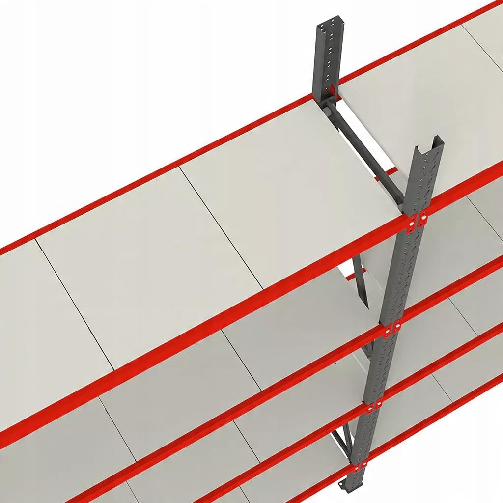 REGAŁ MAGAZYNOWY Metalowy 4-PÓŁKOWY 240x258,5x40 cm 1000KG Dostawny FORTIS