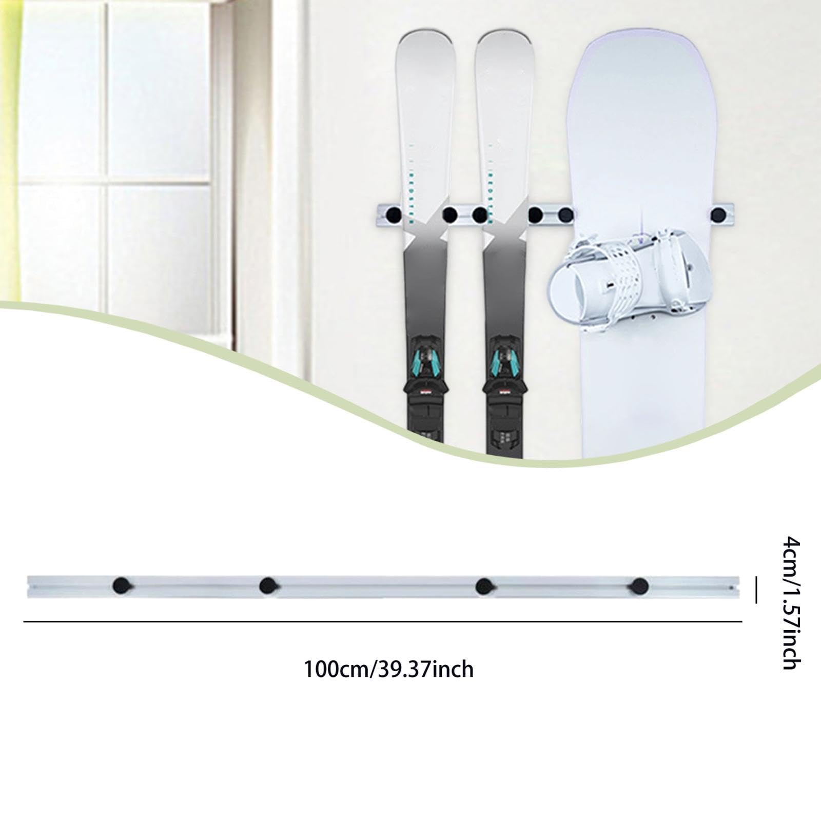 Support Mural pour Skis, Support pour Planches de Surf et Skateboards, Rangement pour Garage, Organisateur pour Matériel de Ski, Support de Rangement