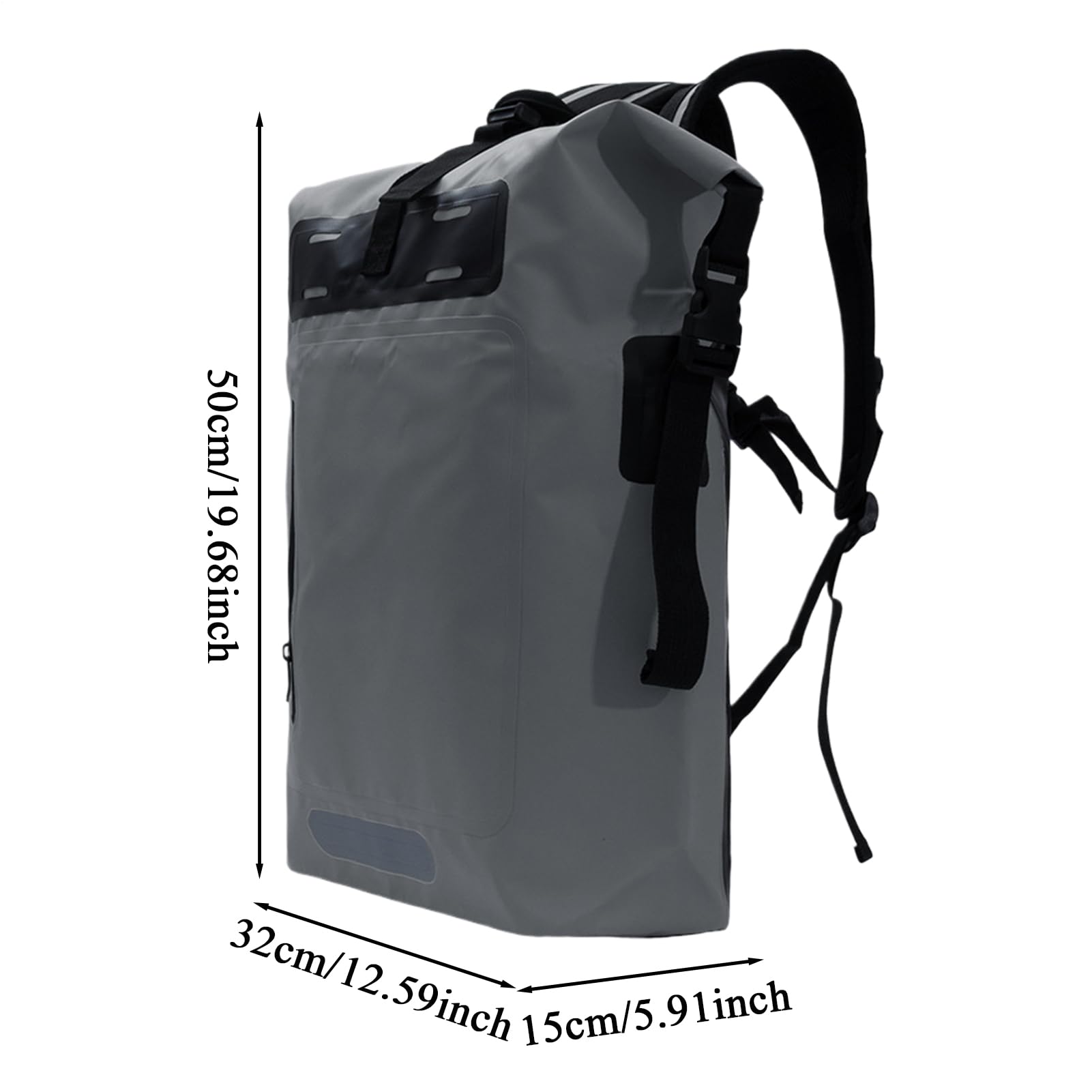 Zaino Impermeabile Chiusura Roll-Top Tracolla Regolabile Outdoor