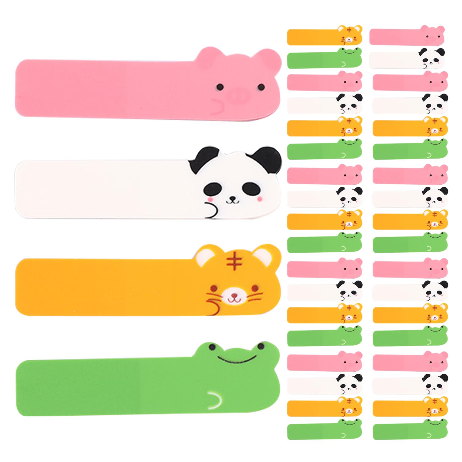 Marcadores de página de animales en colores variados, juego escribible de 10 piezas 8