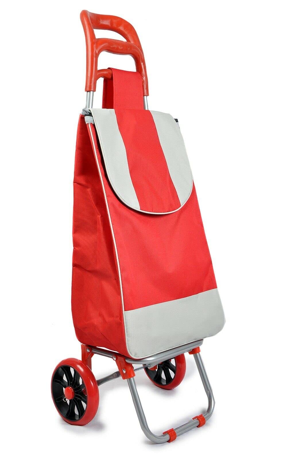 D.i.l Red D.i.l© Shopping Cart Large Lightweight Folding Trolleys - 2 Wheel - Large Capacity 35L (Red)