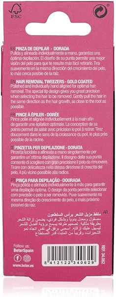 Beter – Pinzas de depilar para cejas de punta cangrejo para mayor precisión y visibilidad del pelo. Pinzas profesionales inoxidables - Pinza de cejas - 3