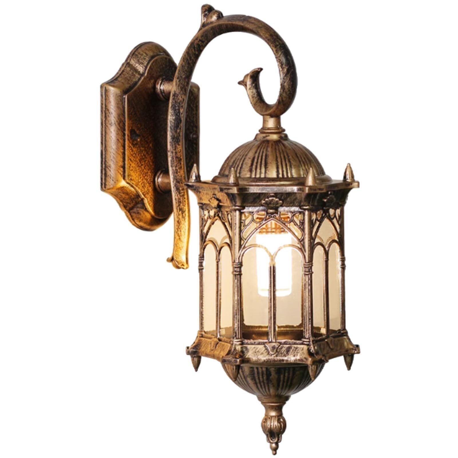 JYBNBBE Retro Outdoor Aluminum Wall Light, Waterproof Glass Wall Lamp, Vintage Industrial Outdoor Sconce, IP65 Wall Mounted Light for Garden, Fence, Patio, Porch,12W