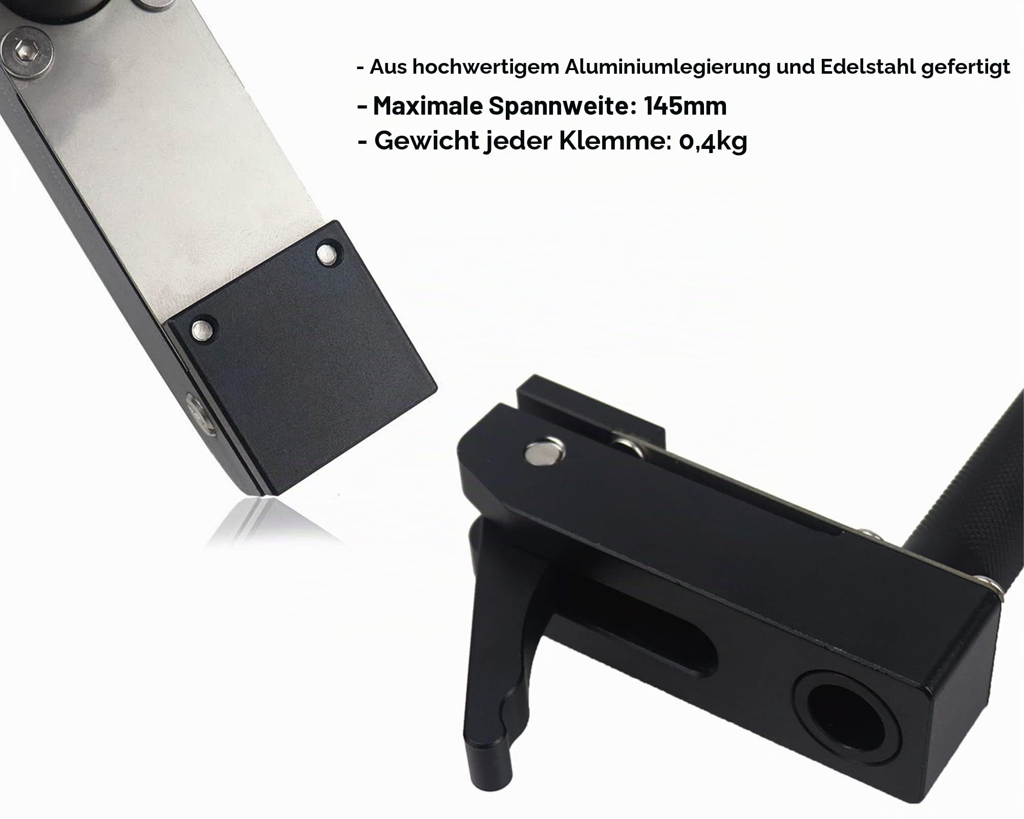 2er-Pack MFT-Halteklemmen mit 4 Bankhunden, 20 mm, für den Schreibtisch, schnell wirkende Klemme, verstellbar, schnell fixierter Clip, Aluminiumlegierung, Schnellklemmen für Holzschnitzerei, Fräsen