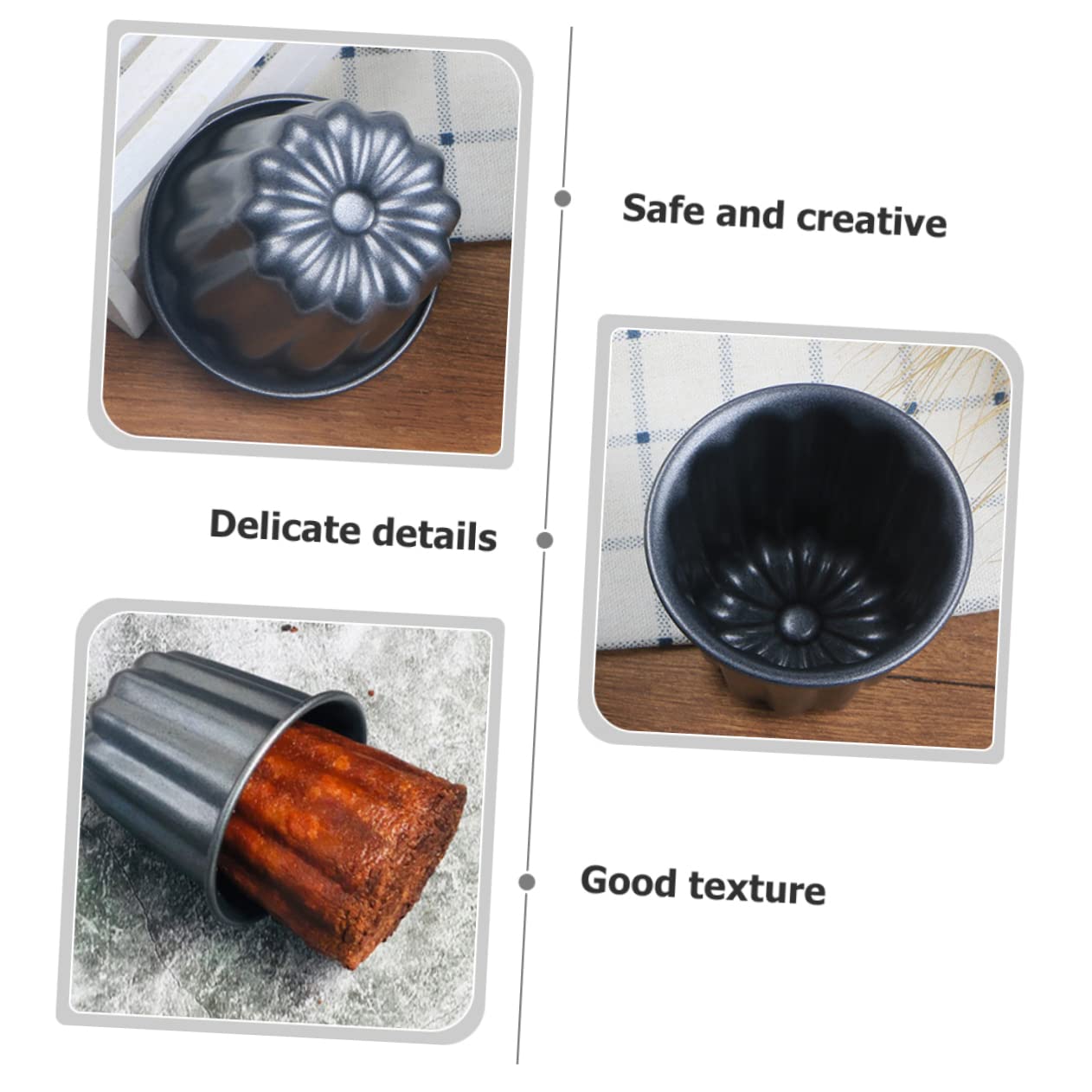 TOPBATHY 8piezas Moldes Para Muffin Diseño Decorativo Moldes Multifuncionales Para Pastel y Canelé Utensilios De Hornear Para Postres y Muffins
