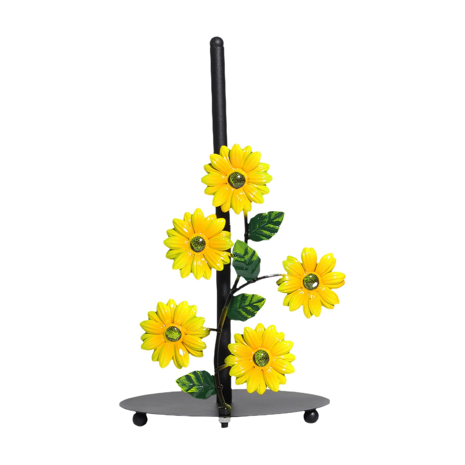 Unique Sunflowers Pattern Iron Tissue Stand Vertical Paper Towel Storage Rack Retros Paper Towel Organizers Storage Rack