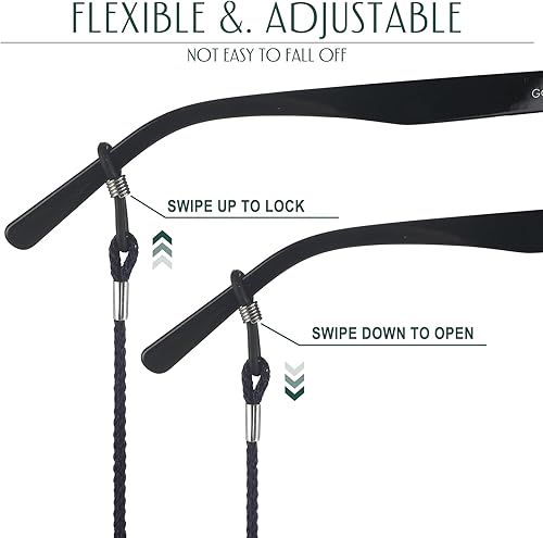 Miniatura 4 de eBoot 12 piezas de gafas cordón gafas correa retenedor de gafas con paño de gafas