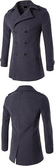 Allthemen Winterjas voor heren, slim fit, lange jas