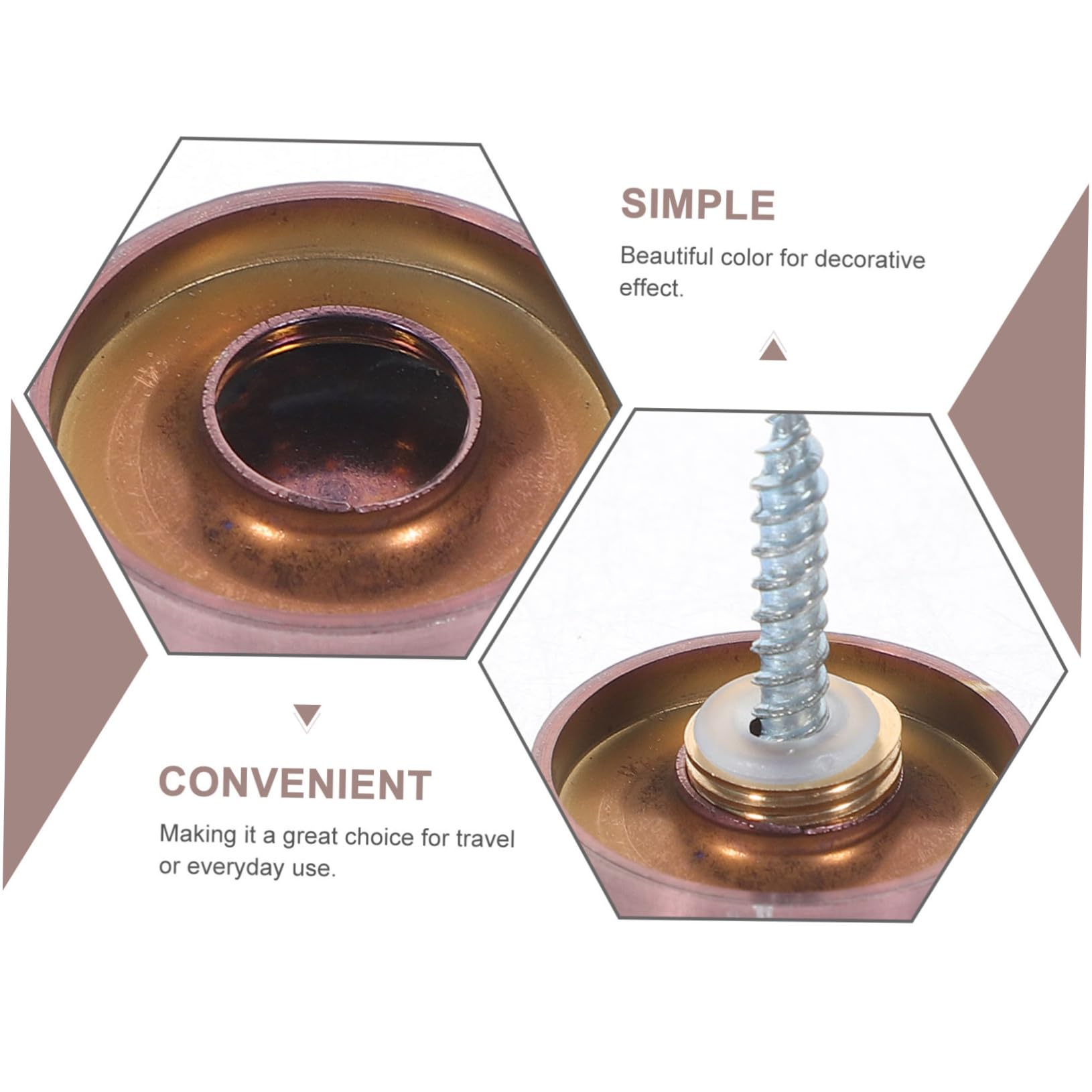 WOONEKY 20pcs Glass Screw Nails Decorative Screw Caps for Advertising Sign Advertising Hardware Stainless Steel Versatile Mirror Nails