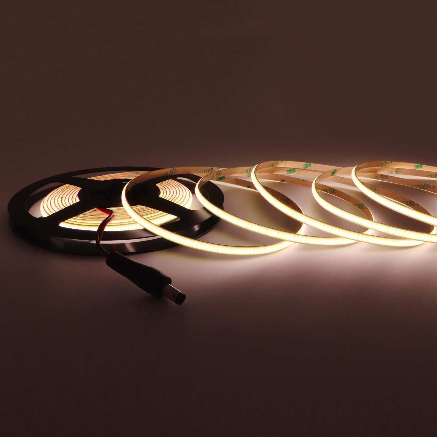 DC24V COB LED Strip Lights, 16.4ft Ultra High Density Tape Light, 480LED/m, 320+LM/FT, 5mm Width Dimmable LED Lighting for Indoor Home Cabinet Kitchen Decor&Commercial Use(No Power Supply)