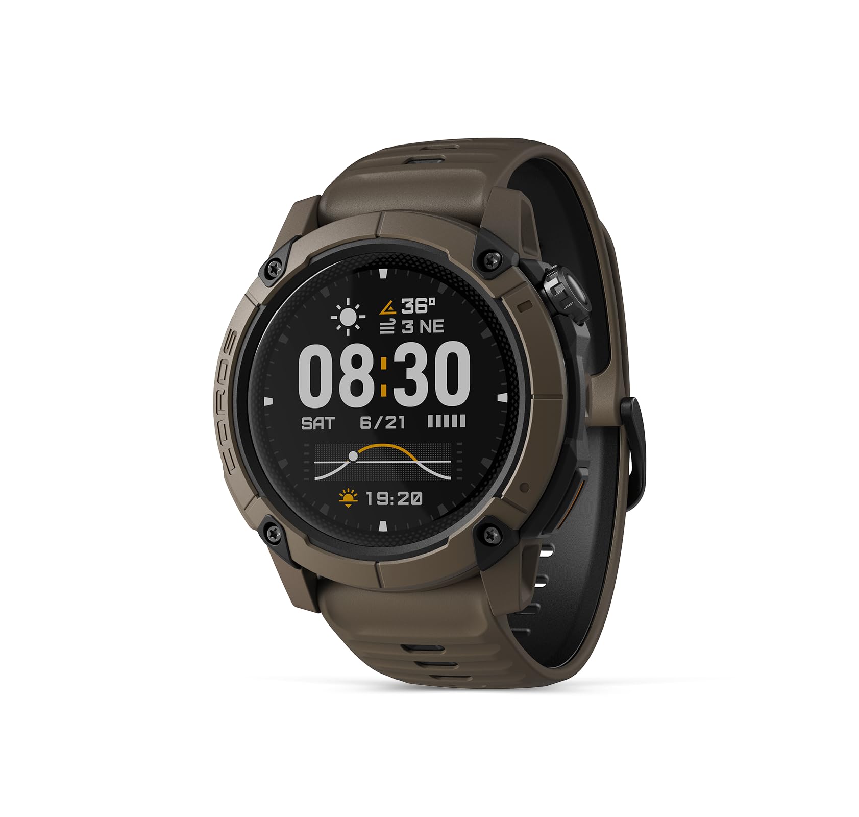 COROSNomad Outdoor GPS Watch, 1.3" MIP Touchscreen, Global maps with Turn-by-Turn Navigation, 22 Days Battery Life, Microphone Records Voice Notes, Real-time Weather, and Safety alerts (Brown)