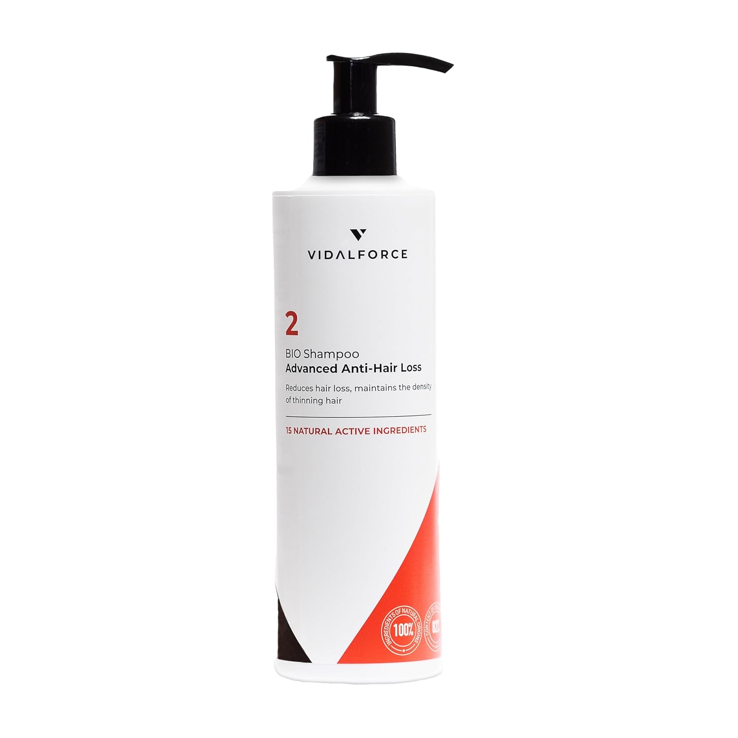 vidalforce CHAMPU 2 Anticaida Fall Advanced Natural Certificate No Sulfates Quimicos Paraben Free and SILICONAS. All Types of Hair. Man & Woman