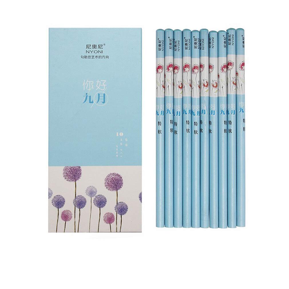 YYMIYU September Charcoal Pen Extra Soft Blue Sketch Sketch 10 HB Core Painting Tools