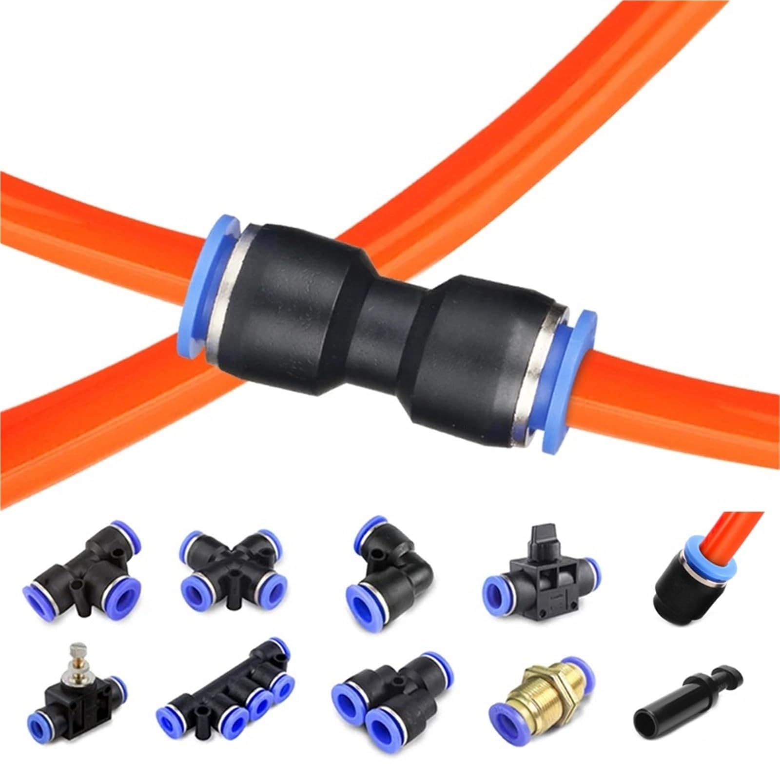 Raccordo pneumatico connettore tubo di rilascio tubo dell'acqua in plastica 4/6/8/12 mm connettori HVFF/LSA 1 pezzo (HVFF, 8 mm)