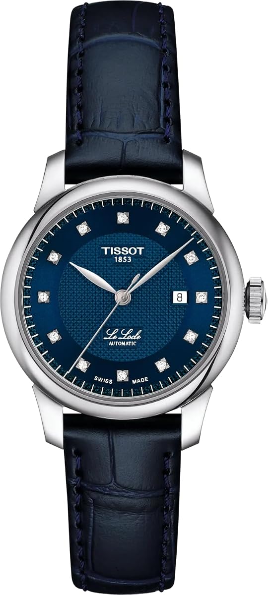 Tissot Le Locle 29mm, Reloj Automático Suizo para Mujer, Caja de Acero Inoxidable, Esfera Azul Marino con Diamantes, T0062071604600