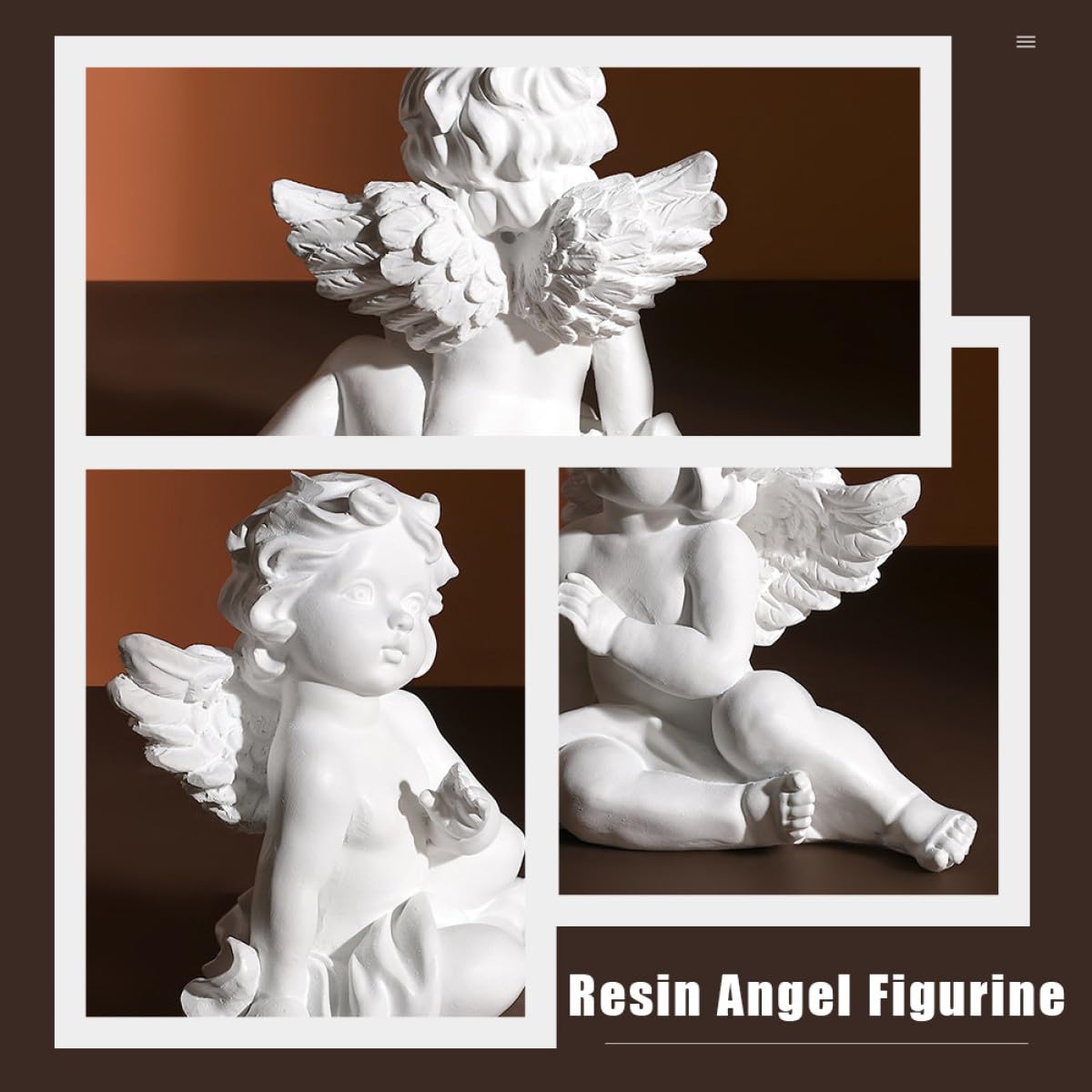 Levemolo Resin Engel Figuren 2 Stück Tischdekoration Wohnfiguren Dekoration Elegante Tragbare Harz Engelsfigur für Schreibtisch und Wohnraum