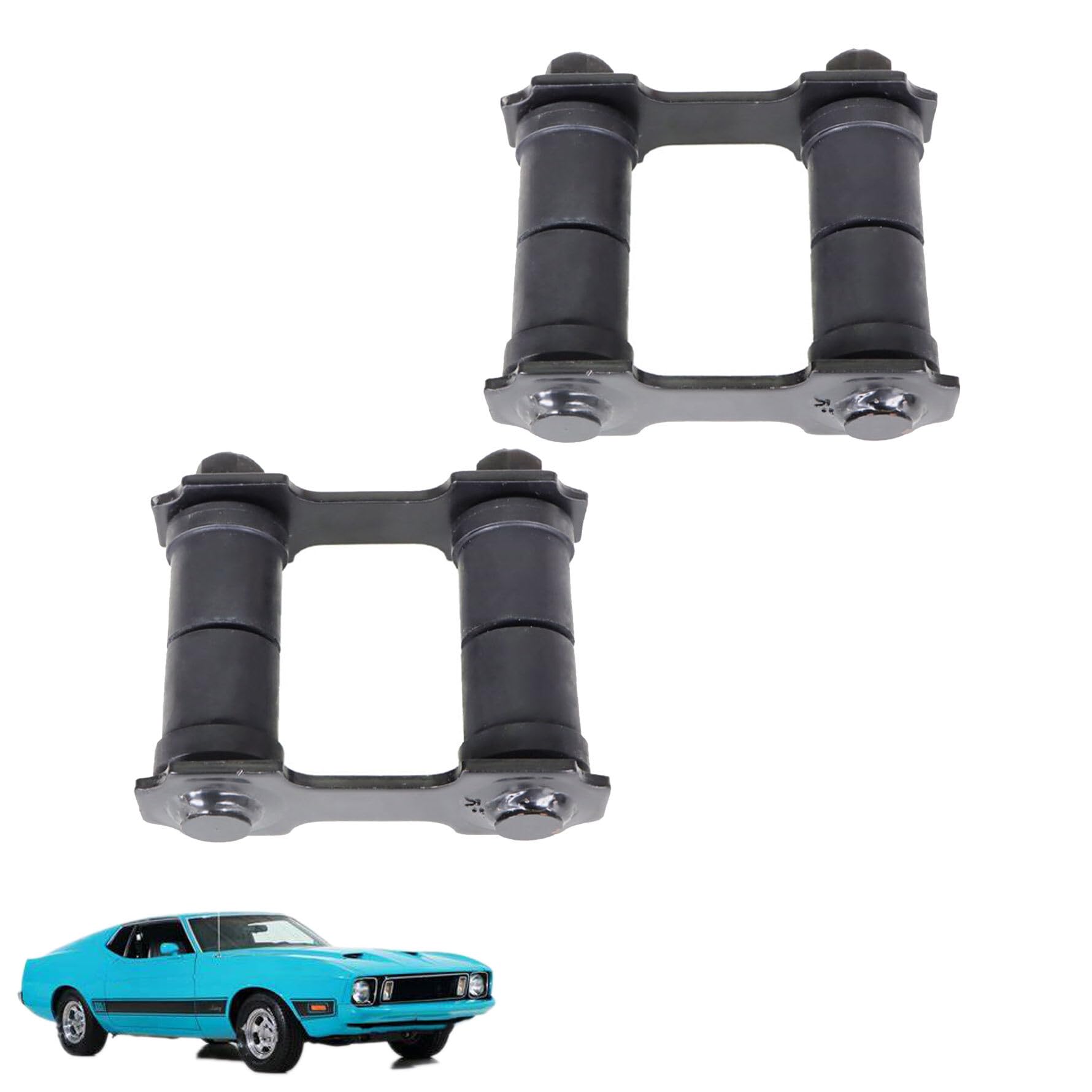 munirater 2PCS Rear left & right Leaf Spring Shackle Kits Mustang Suspenion Replacement for 1965-1973 Mustang SK289