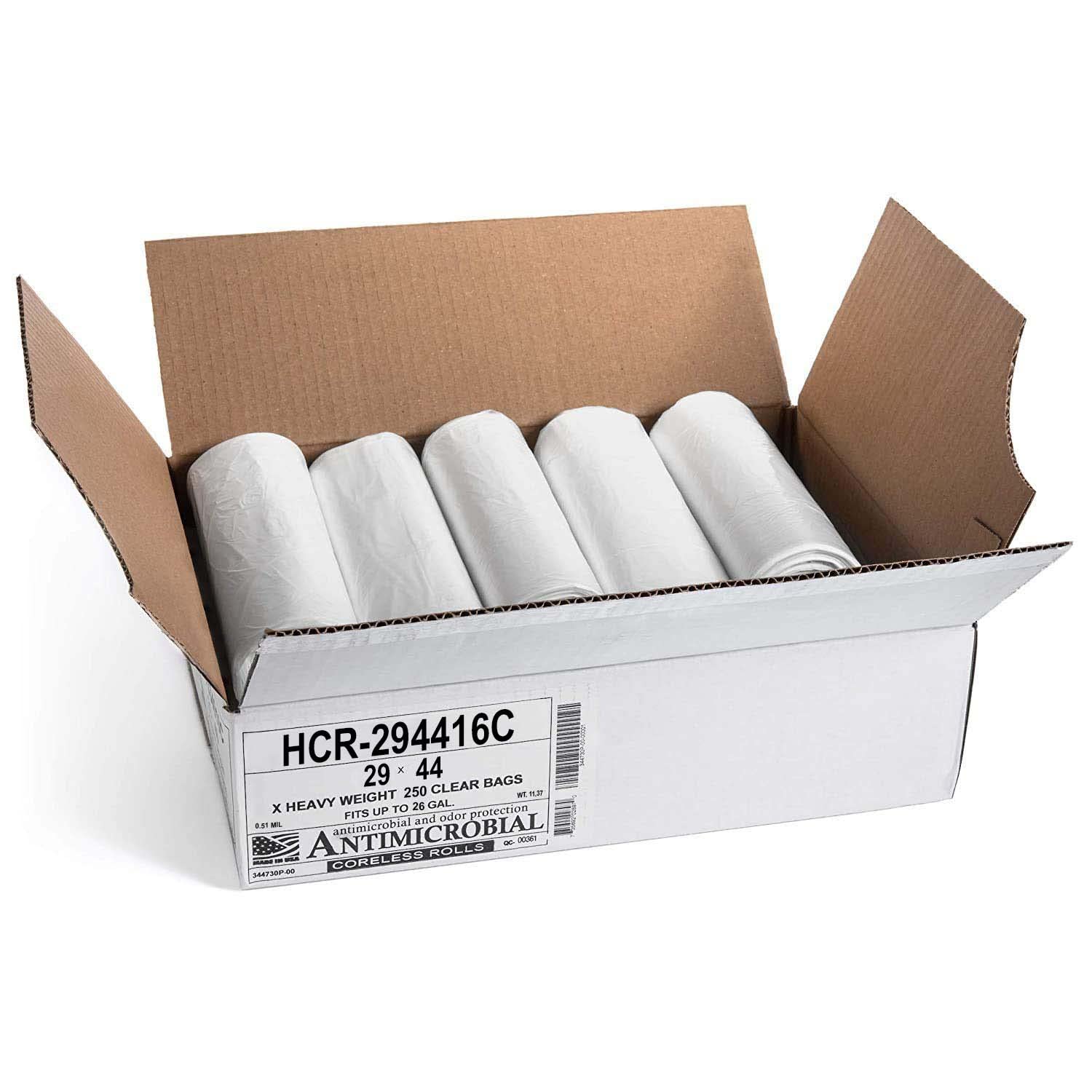Aluf Plastics Bolsas de basura Slim Jim equivalentes a 26 galones, 29 x 44 pulgadas, paquete de 250 unidades, para el hogar, cocina, baño y oficina