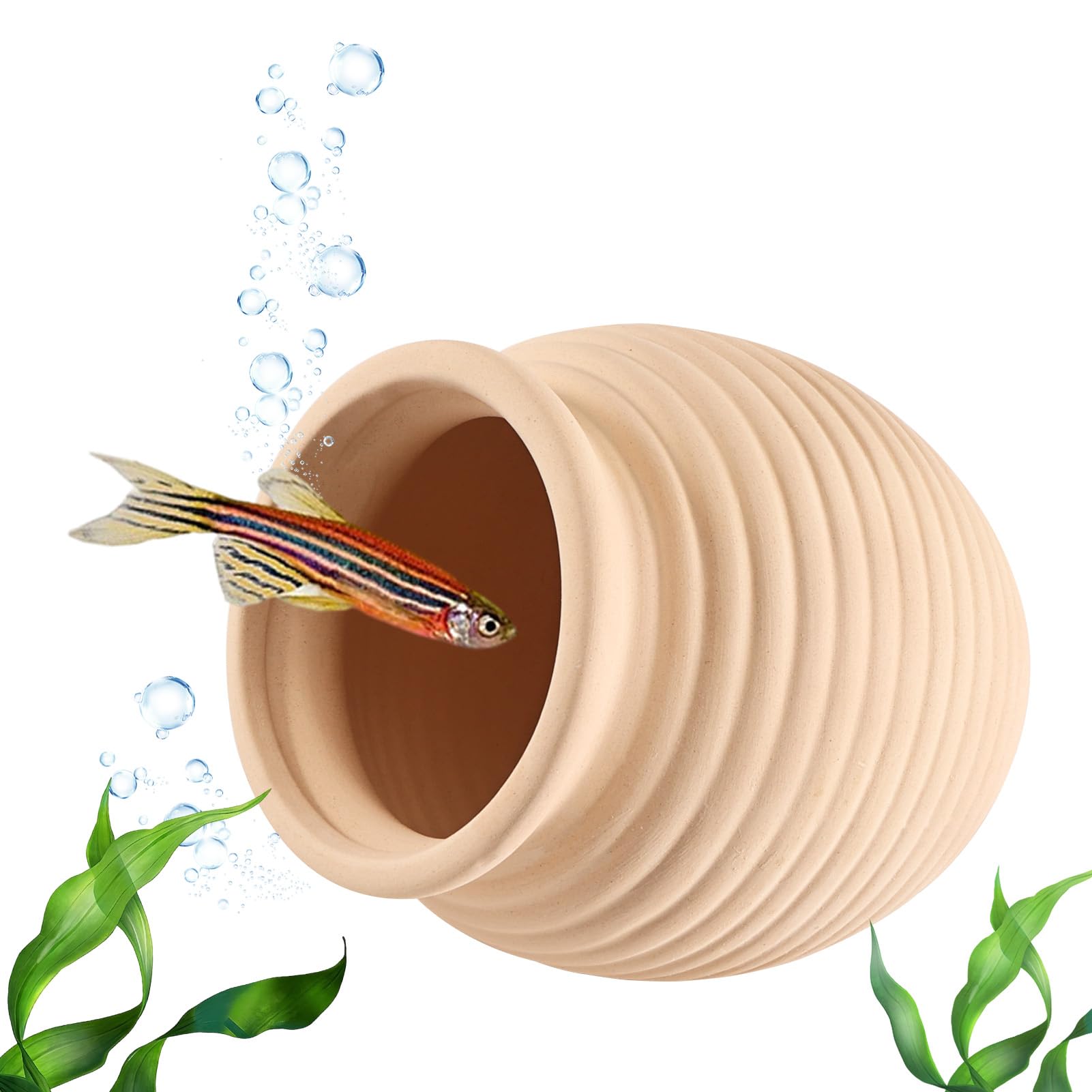 Editbar Aquarium Keramik Versteck Höhle — Aquarium Deko aus Natürlichem Ton, Welshöhle Aquarium, Ton Fish Tank Zubehör,Garnelen Zubehör,Betta Fisch Spielzeug, für Fische Garnelen zu Spielen Auszuruhen