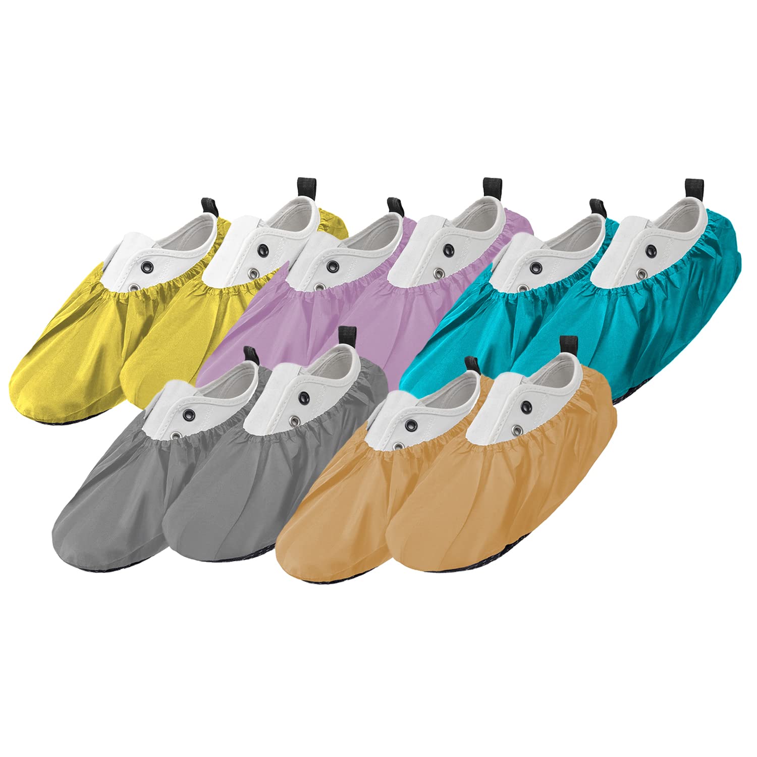 Ferocity Couvre-Chaussures Réutilisables Hydrofuges Protège Antidérapants et Lavables pour Enfants Adulte en Polyester de Haute Qualité avec Colorés x5 [142]