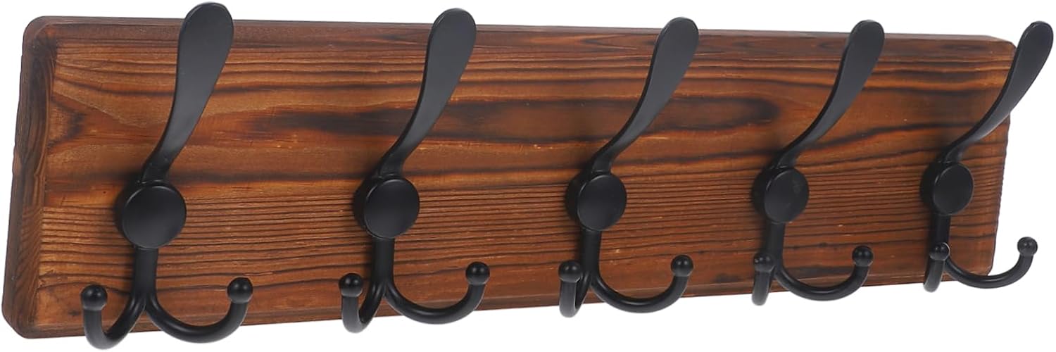 ABOOFAN Backpack Hook Keys Holder Key Holder Purse Hook for Wall Heavy Duty Coat Rack Wooden