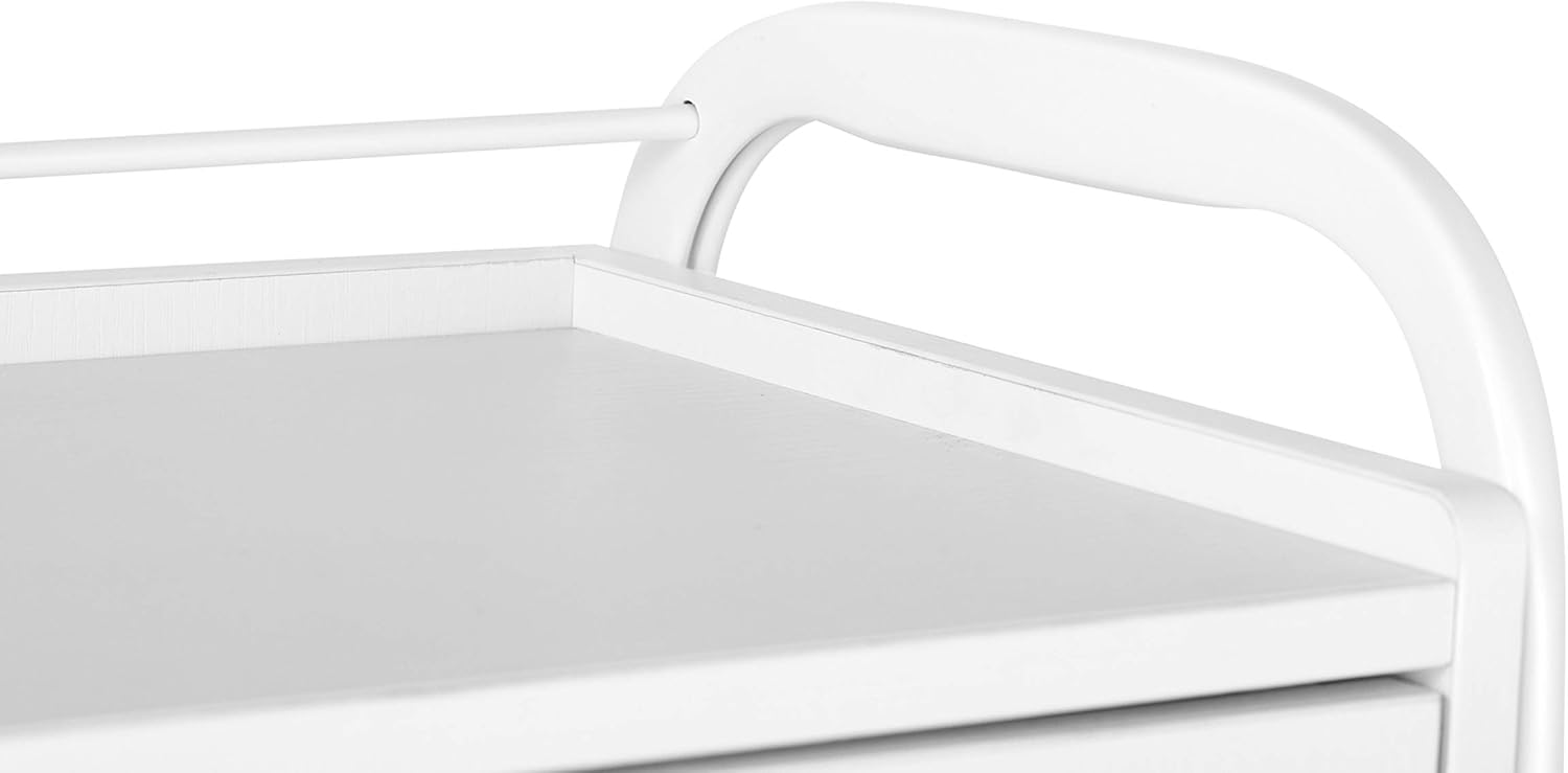 Eastmagic Rolling Storage Cart 2 Lockable Drawers for Beauty Spa Salon Trolley Wooden Storage Cabinet : Beauty & Personal Care