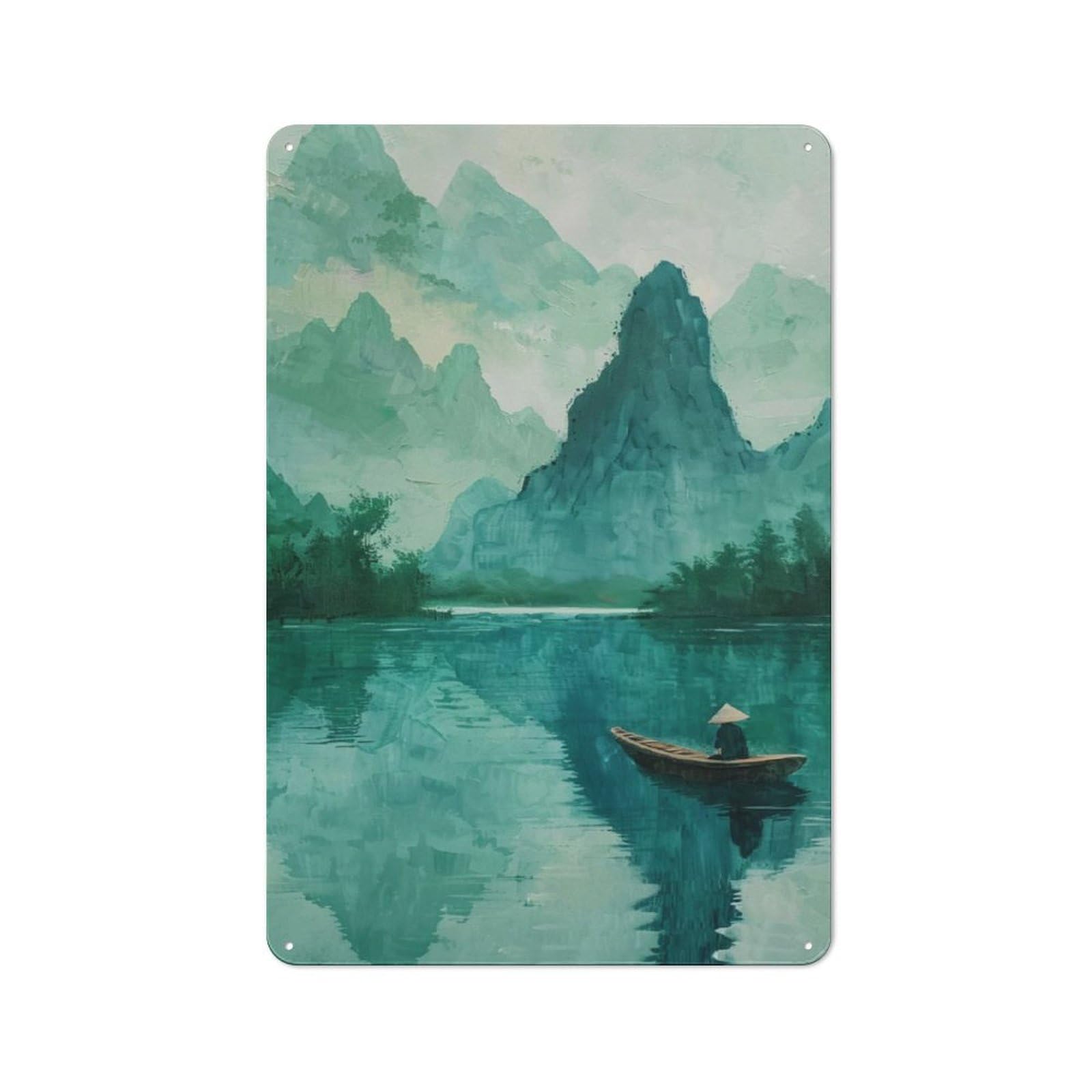 Junmoney Vietnamese River Retro Tin Sign 30X20cm For Man Cave Or Games Room, A Decorative Christmas Gift For Leisure-Room Decor Enthusiasts