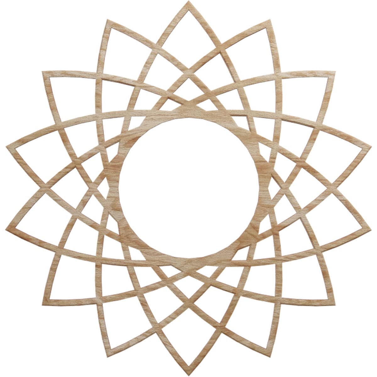 Ekena Millwork 20"OD x 7 3/4"ID x 1/4"T Eleanor Wood Fretwork Pierced Ceiling Medallion, Red Oak