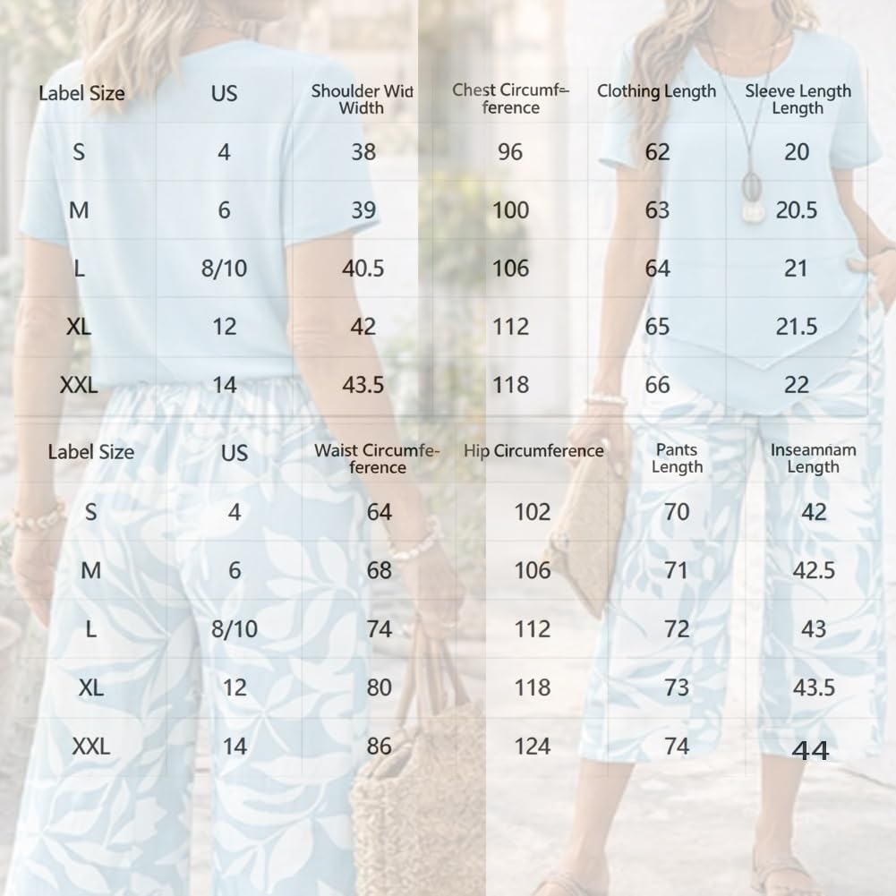 Casual Round Neck Layered Tunic Top and Wide Leg Pants Set, Women Outfits Flowy Summer Dressy Floral Printed Sets