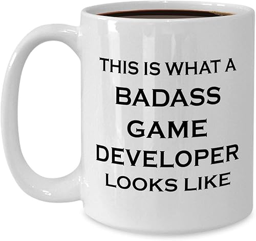 Idea de regalo para desarrollador de juegos Badass Taza de café Taza de té grande de cerámica blanca de 15 oz - Lo que parece - Diseño de