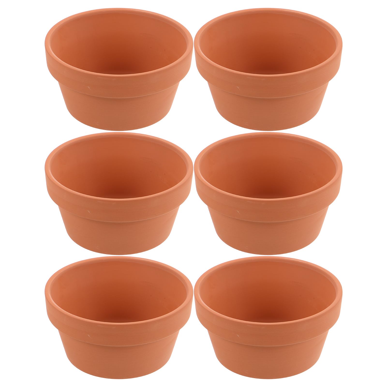 Lot de 6 Mini Pots en Terre Cuite Rouge 11x6 Cm Jardinières de Rebord de Fenêtre pour Succulentes Pots de Fleurs en Argile Absorbante Drainage Naturel D’intérieur Compact