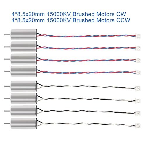 Miniatura 2 de JUZITAO 8520 Motor sin núcleo 0.335x0.787 in Motores cepillados 4CW 4CCW Motor sin núcleo 53000Rpm Mini DC Motores con conector JST-1.25 para DIY