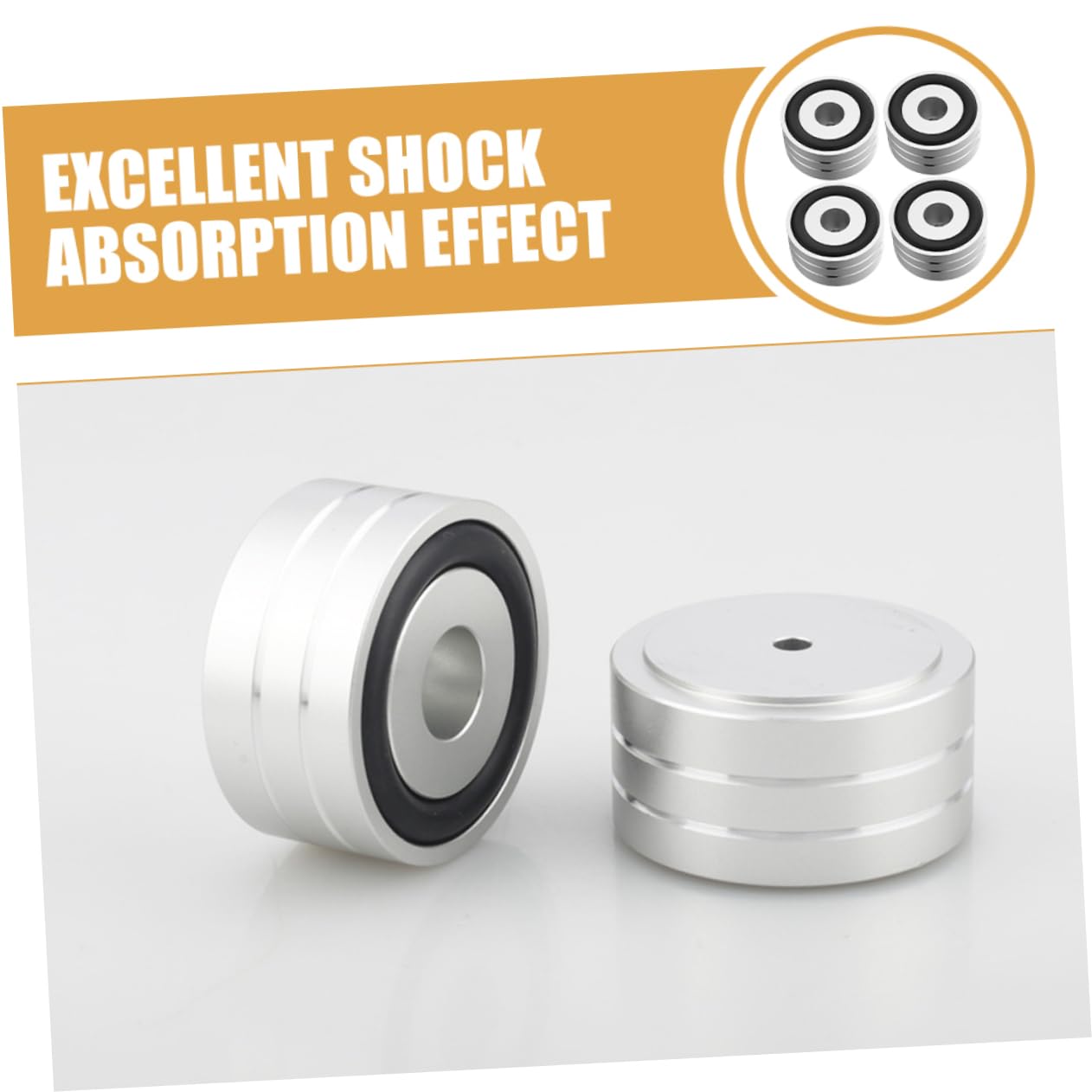 HEALEEP 4pcs Non-Skid Speaker Feet Pads with - Rubber for Amplifier Speaker Isolation Reduction Feet