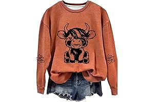 Highland Cow Casual Crewneck Sweatshirt