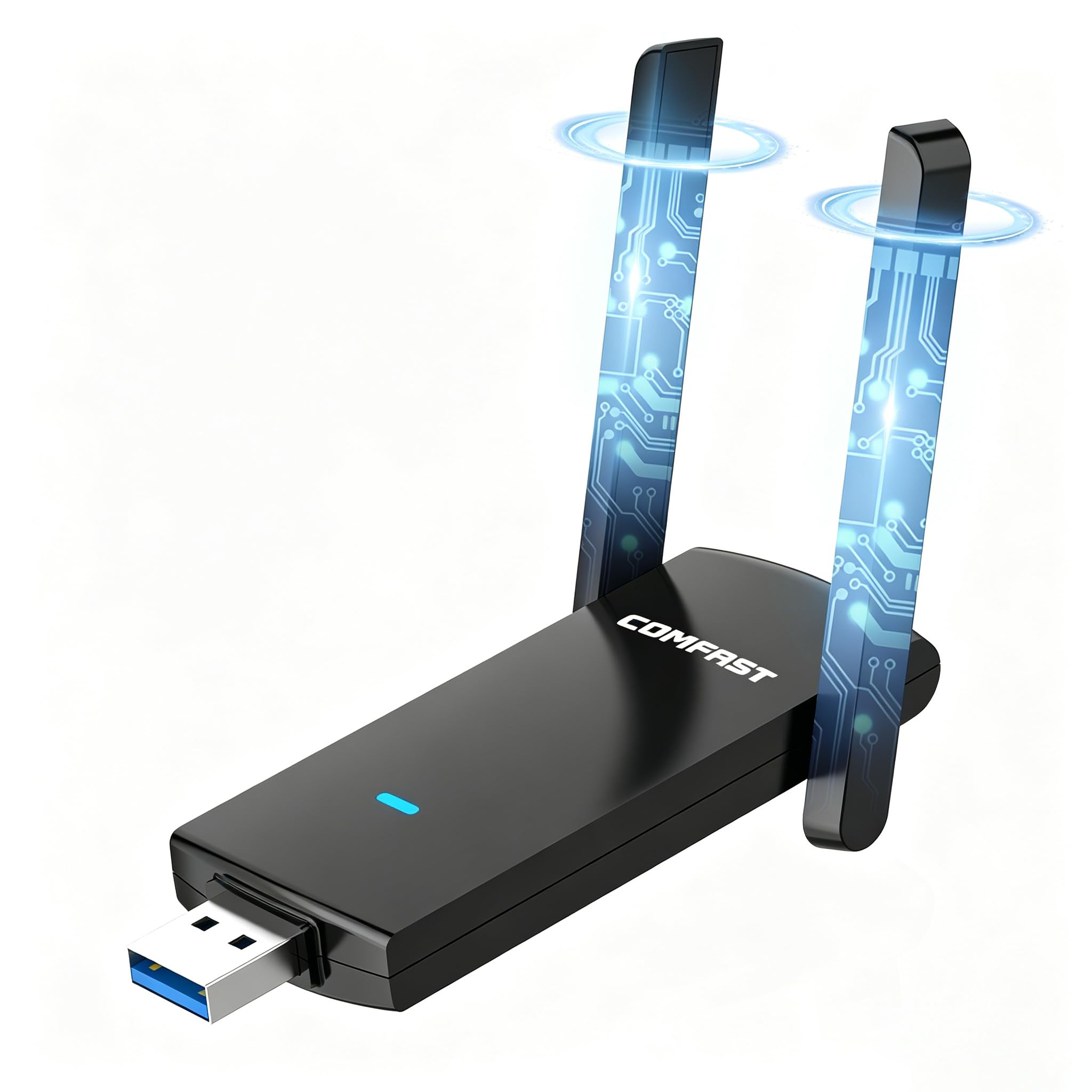 COMFAST AC1300Mbps Adaptador WiFi USB Doble Banda 5G y 2.4GHz Receptor WiFi para PC, Antena Wi-Fi Externa Ajustable, Señal Potente, USB WiFi Compatible Windows 11/10/8.1/8, Mac OS 10.9~10.15
