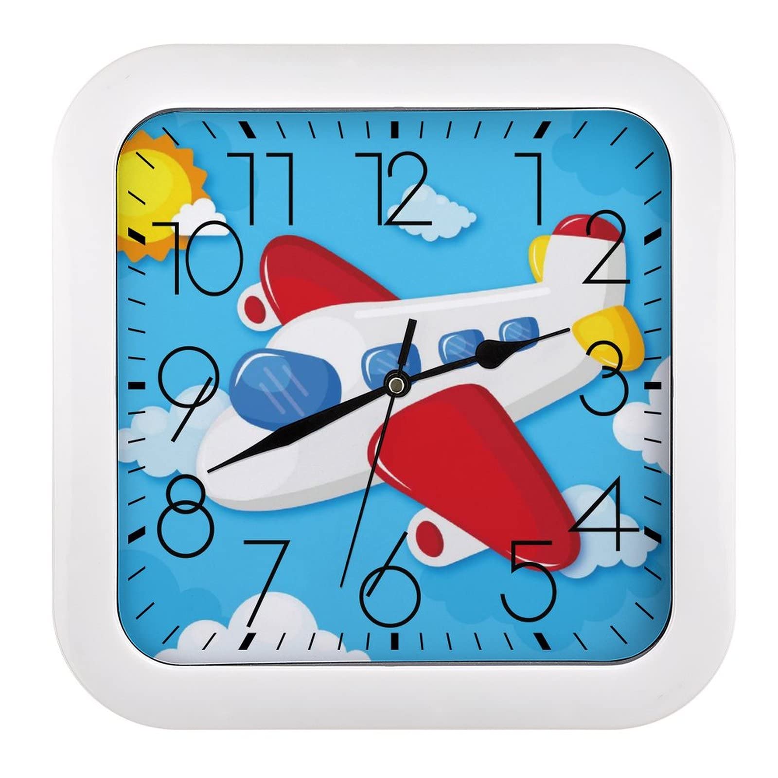 Pendule Murale Silencieuse Avion sans Tic-Tac pour un Sommeil Préservé