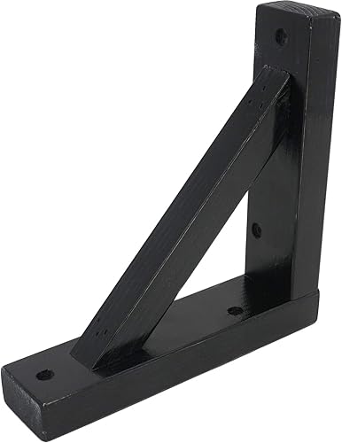 Miniatura 10 de Paquete de 2 soportes de estante de madera triangulares de madera para aplique de tablón, lámpara colgante, soporte decorativo de madera para