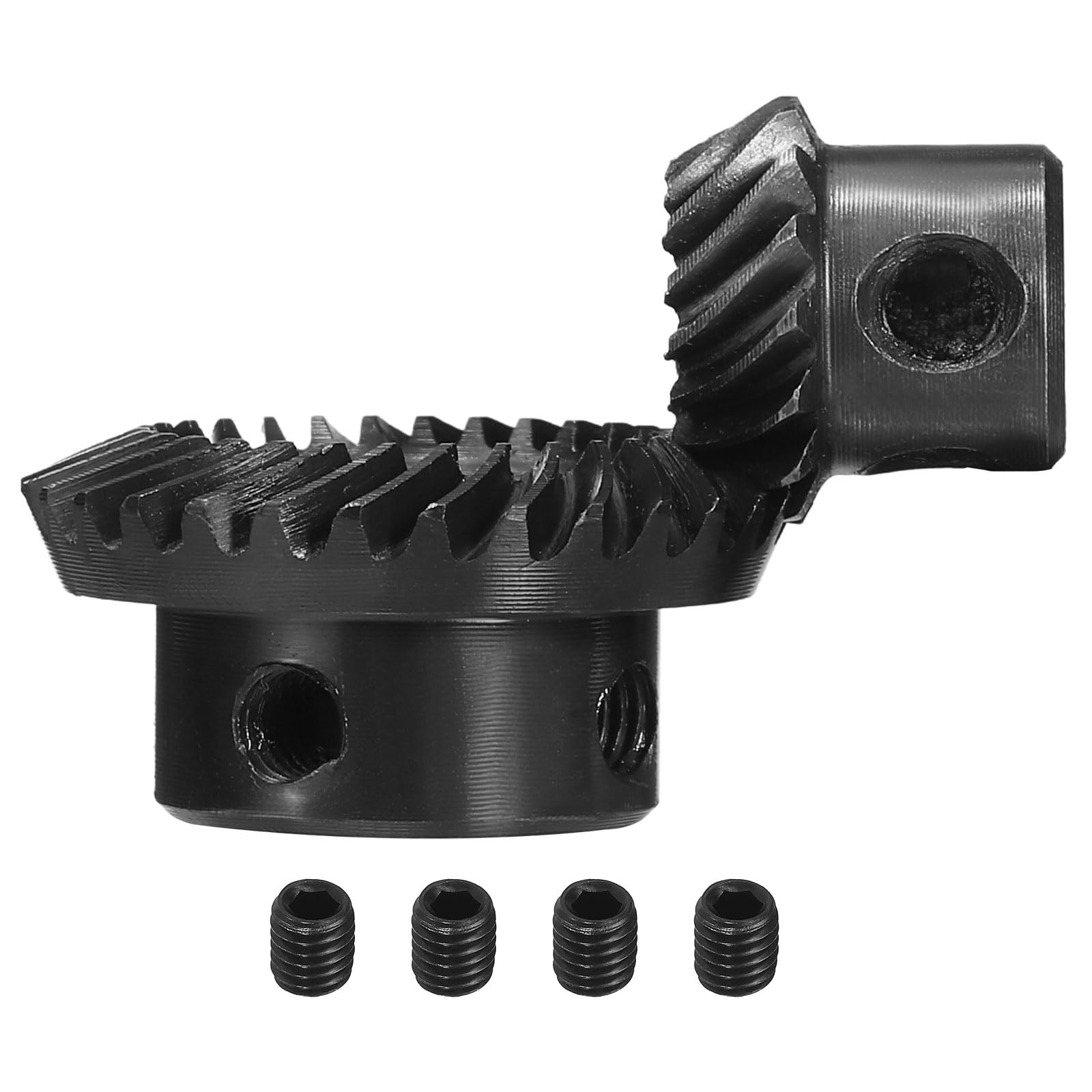 sourcing map Ingranaggi conici conici conici a 90 gradi 1: 2 fori per albero, 2 pezzi 1 mod foro 6 mm 15 denti mano sinistra e foro 8 mm 30 denti ingranaggi sterzo a spirale a terra per rotazione