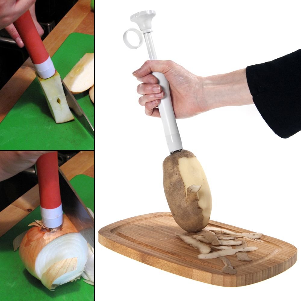 Prep N' Pop Vegetable/Potato Helper - Fork Pierce Hold, Peel Slice Chop, Release by FYEO