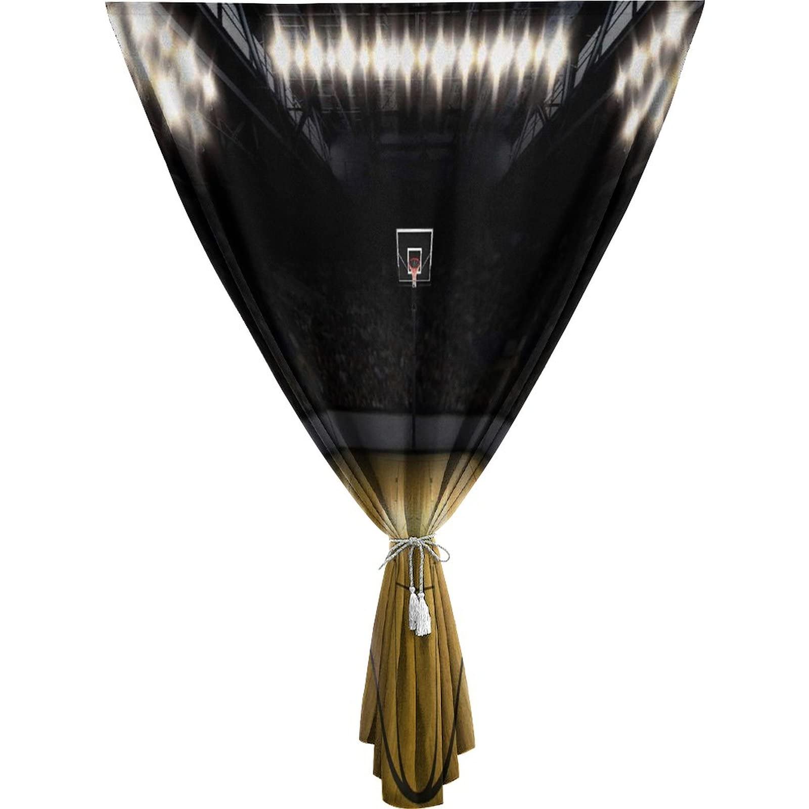 XISUNYAAnywhere Portable Blackout Curtain, Teen Room Door Window Curtains, Empty Basketball Arena Print Bedroom Blackout Curtains,35W x63L Inches, for Kitchen Bathroom Living Room