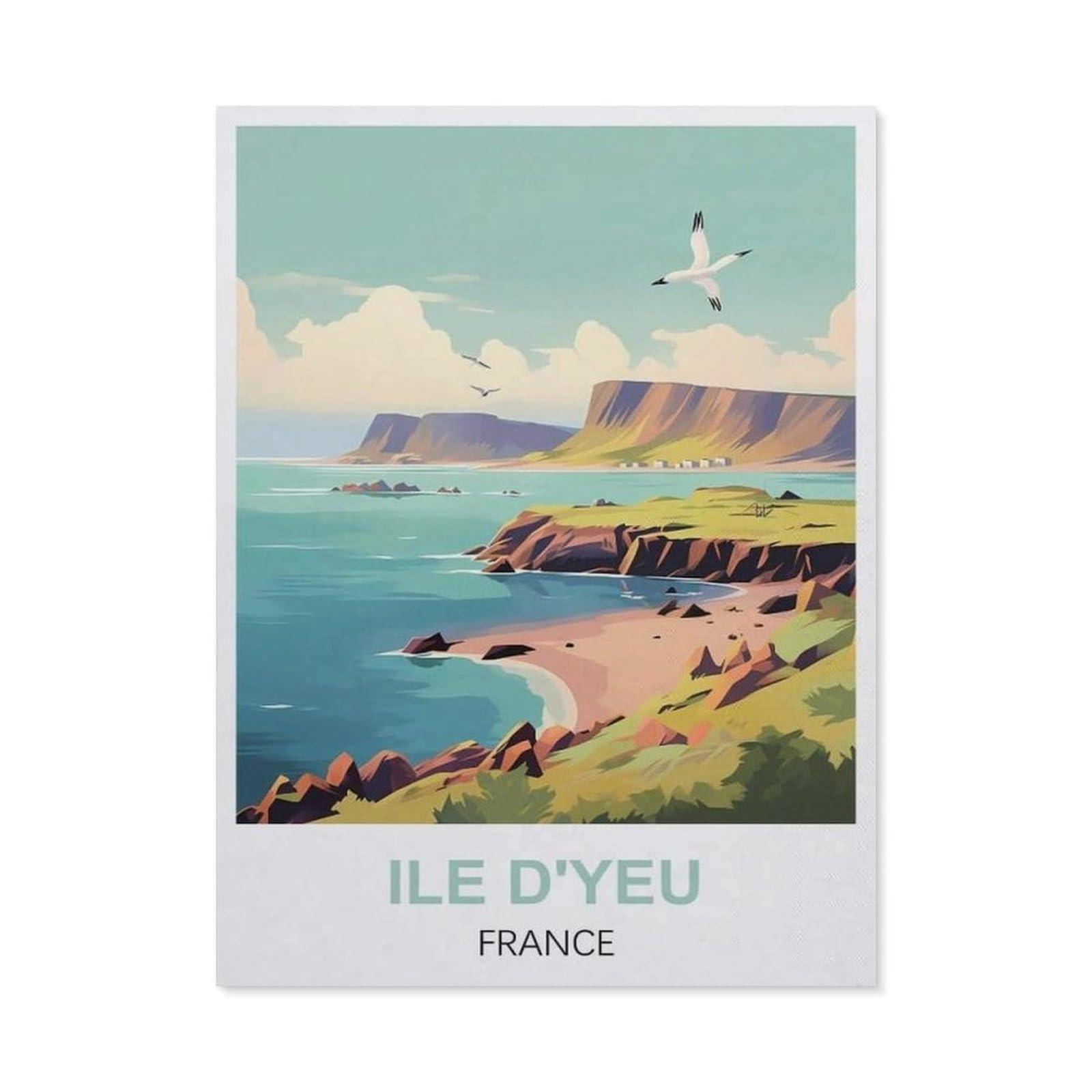 Vintage Art Metal Signs Funny Sign，Ile D'Yeu France(15x30cm）