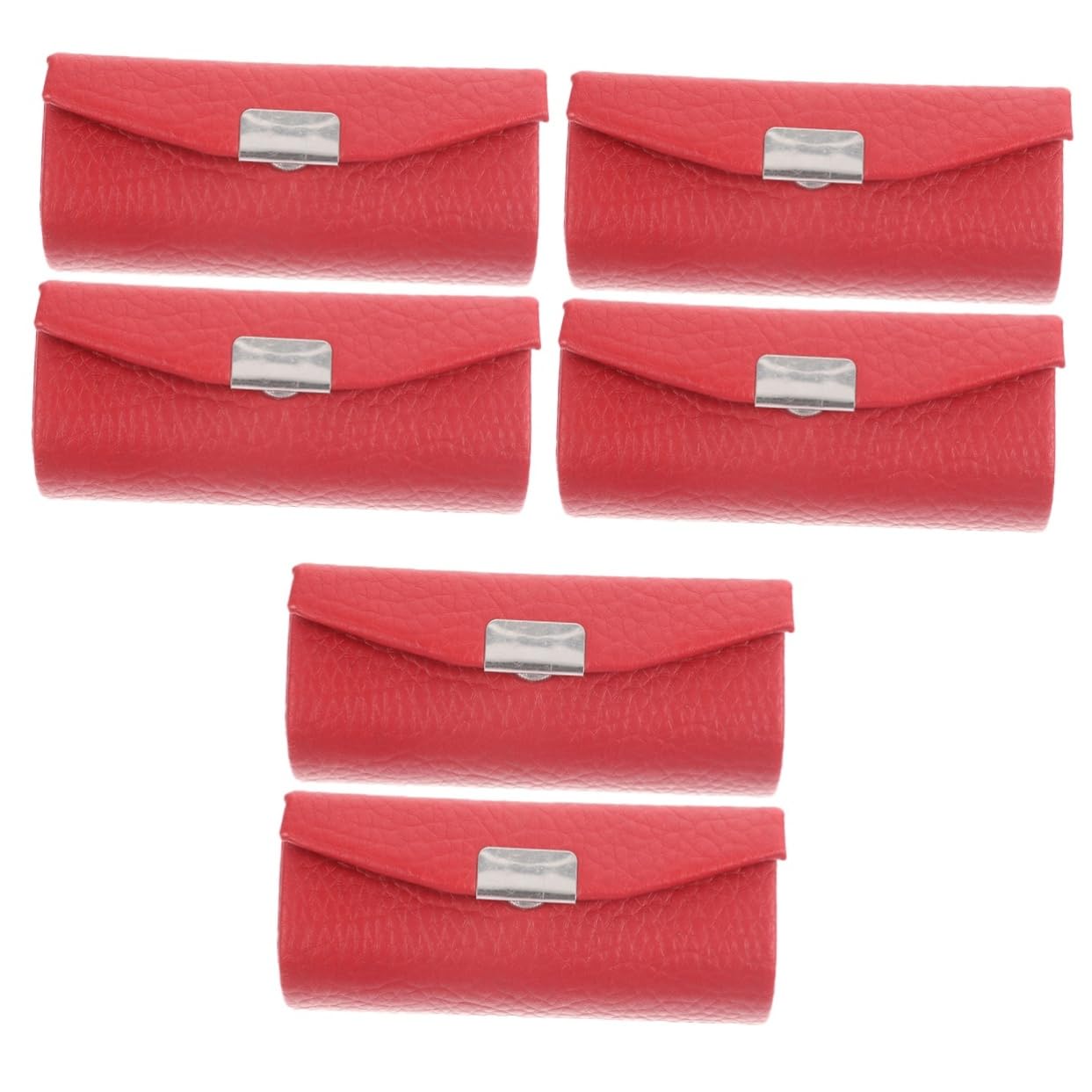 minkissy 6piezas Estuche De Lápiz Labial De Cuero Compacto y Ligero para Viajes y Almacenamiento De Labiales Diseño Elegante y Funcional Cereza Textura De Lichi