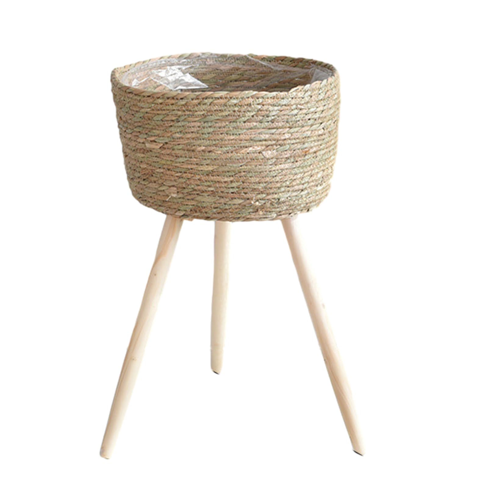 Hsioluted Woven Flower Basket Planter Pots Plant Vase for Living Room Floor Standing Storage Balconies Garden Decoration Creative Flower Pots Frame Straw Woven Basket