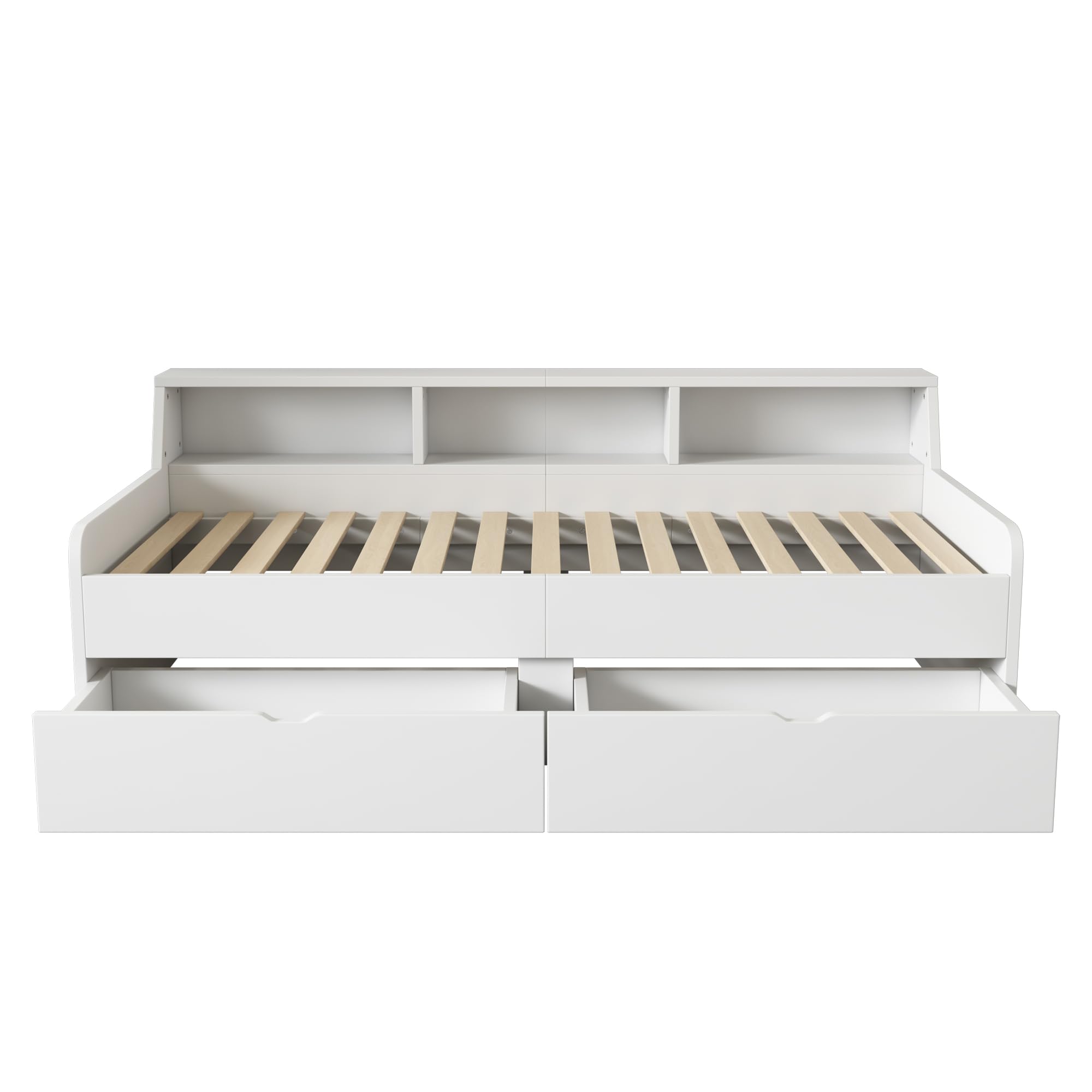 Lexiou Cama individual de 90 x 200 cm, con dos cajones, con compartimento de almacenamiento, WX000806AAK-CL
