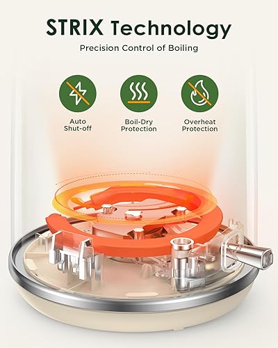 Miniatura 6 de Hervidor eléctrico de 1.8 L con medidor de temperatura, hervidor de té eléctrico de ebullición rápida de 1500 W, hervidor de agua caliente eléctrico