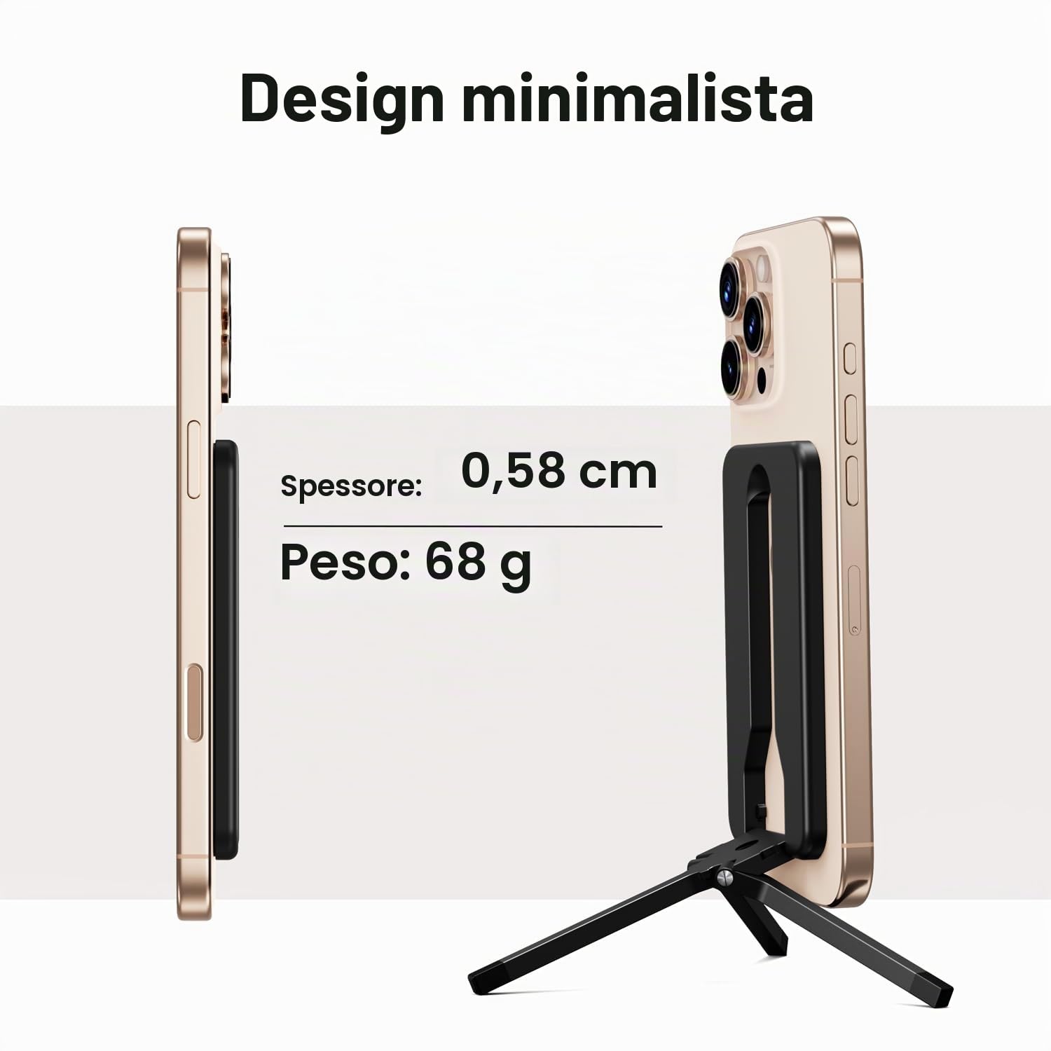 elitehood Treppiede Magsafe, mini treppiede in alluminio leggero per iPhone, supporto magnetico compatto per viaggi e uso quotidiano, compatibile con Magsafe iPhone 16/15/14/13/12 Series