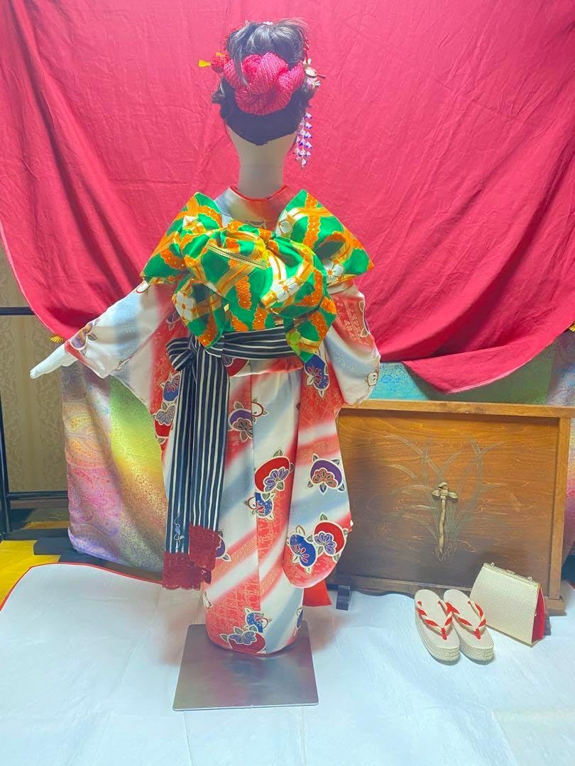 七五三女の子用7歳着物セット 美品！七五三 女の子 7歳 絞り柄着物