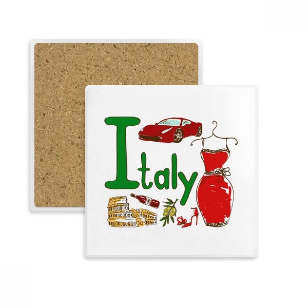 Cadeau de boissons coaster Italie avec motif de haut-lieu touristique