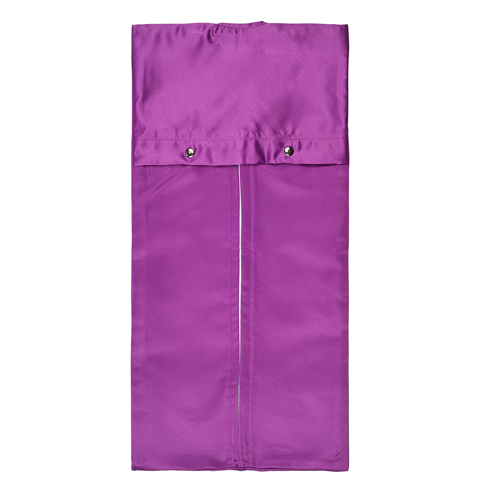 Satin Perücken Aufbewahrungsbeutel Haarverlängerungen Tasche mit Holz Aufhänger Haken Set (60x29cm, Lila 5*Taschen+5*Aufhänger)